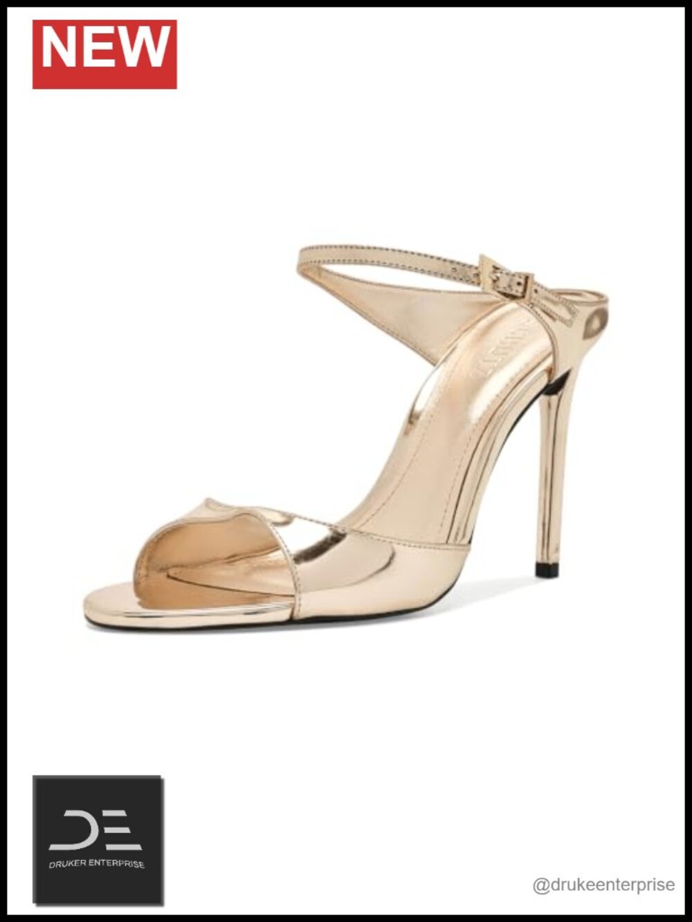 Leather High Stiletto Heel Mules Ankle Strap Sandals